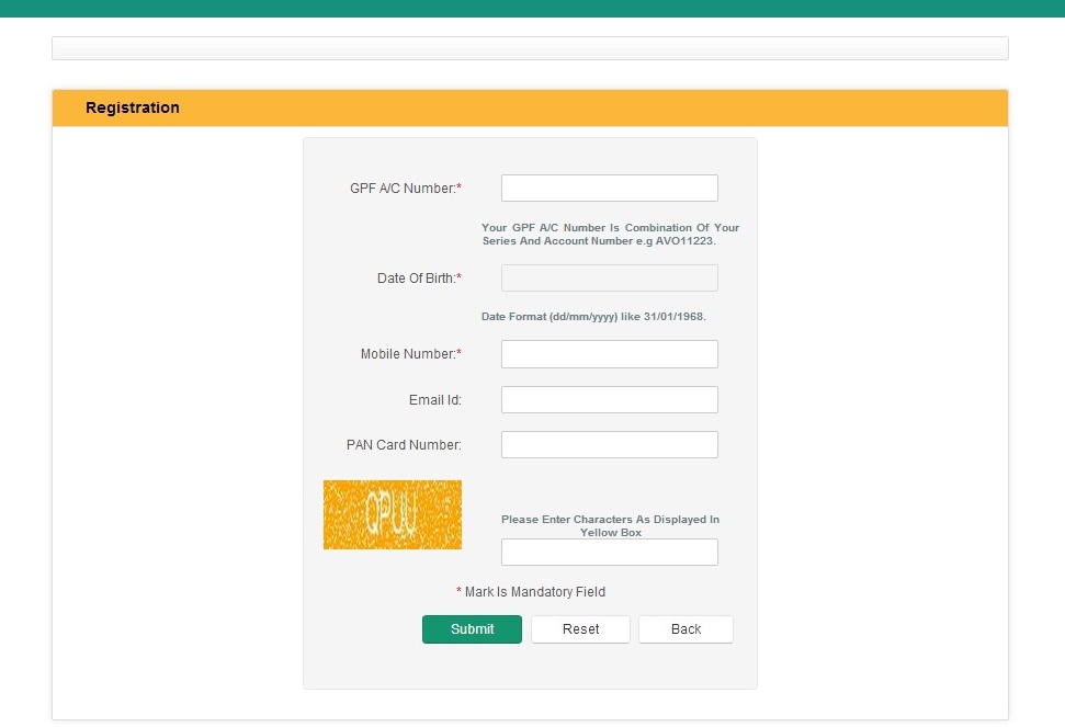 registration screenshot